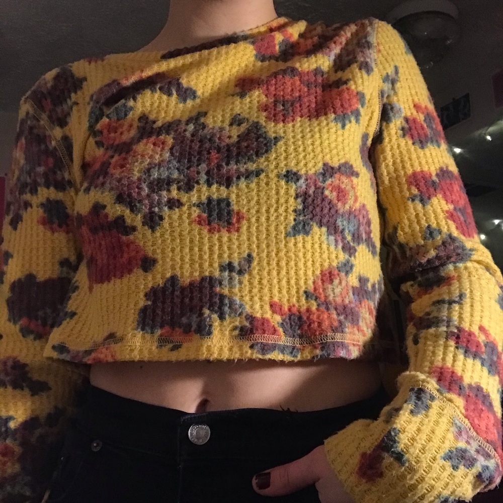 waffle knit urban outfitters crop top
